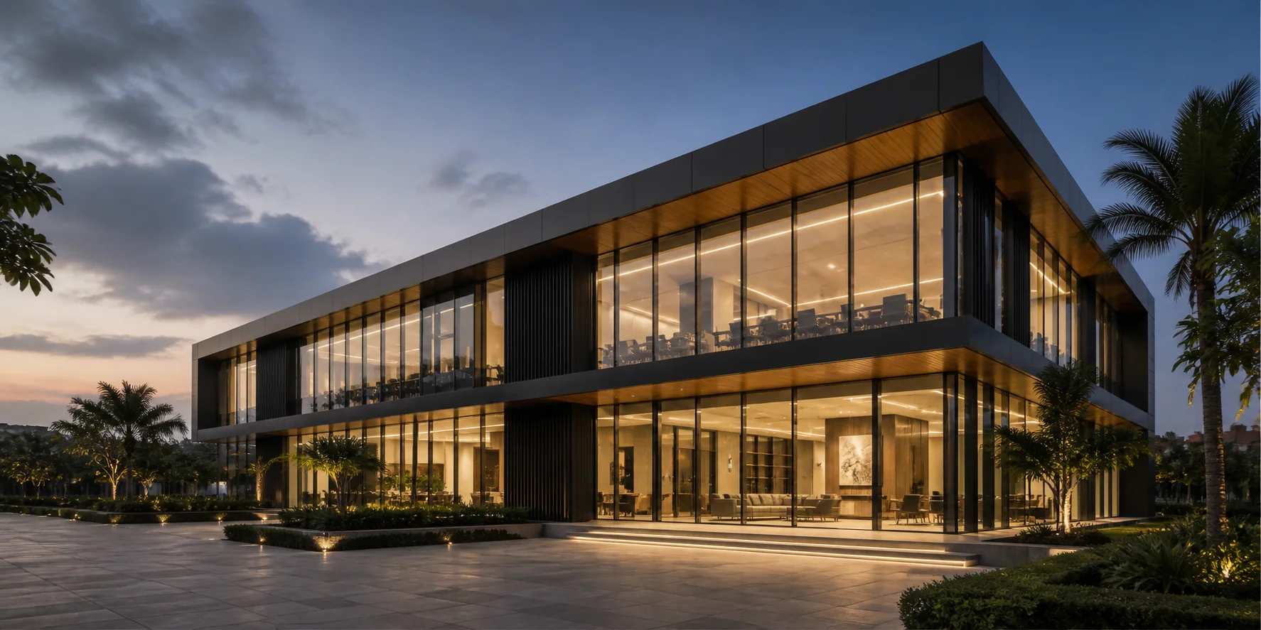 Contemporary commercial building representing Abigail Michael Ltd