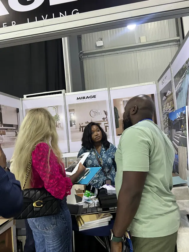 Visitors at a brand display at Mega Expo 2026